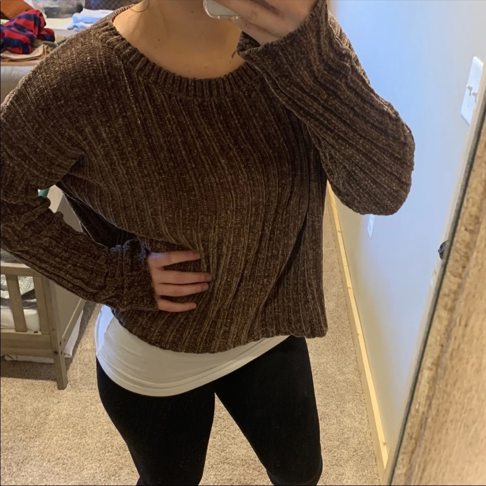 Brown chenille sweater
